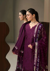 WINTER_3PC DHANAK EMBROIDERED SHIRT WITH COUTRAI PRINTED SHAWL AND TROUSER-5253