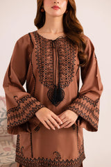 WINTER-2PIECE DHANAK EMBROIDERED SHIRT WITH DHANAK EMB TROUSER-15120
