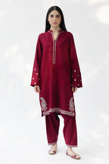 WINTER-3PC DHANAK EMBROIDERED SHIRT WITH DHANAK EMBROIDERED SHAWL AND TROUSER-5021
