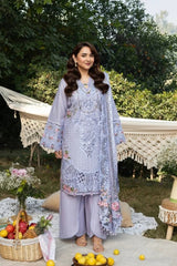 WINTER-3PC DHANAK EMBROIDERED SHIRT WITH DHANAK EMBROIDERED SHAWL AND TROUSER-5218