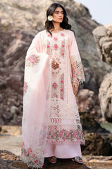 SUMMER-3PC LAWN LASER WORK EMBROIDERED SHIRT WITH KHAADI NET EMBROIDERED DUPATTA AND TROUSER-4762