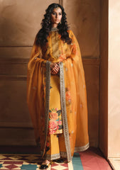 WINTER-3PC SHAMOZE SILK PRINTED EMBROIDERED SHIRT WITH SOFT SILK PRINTED EMB DUPATTA & EMB TROUSER-1726