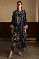 WINTER-3PC DHANAK EMBROIDERED SHIRT WITH DHANAK EMBROIDRED SHAWL & TROUSER -4181
