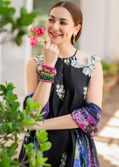 SUMMER-3PC LAWN PRINT EMBROIDERED SHIRT WITH CHIFFON PRINT DUPATTA AND PRINT TROUSER-BIC-2515