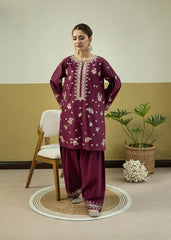 WINTER-2PIECE DHANAK EMBROIDERED SHIRT WITH DHANAK EMB TROUSER-15138