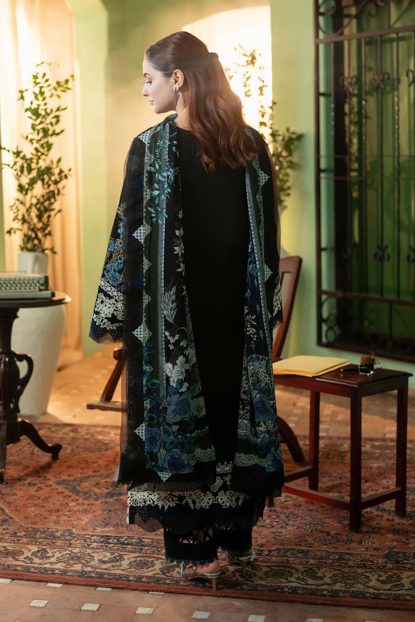 WINTER-3PC DHANAK EMBROIDERED SHIRT WITH COUTRAI PRINTED SHAWL & DHANAK TOUSER-4223