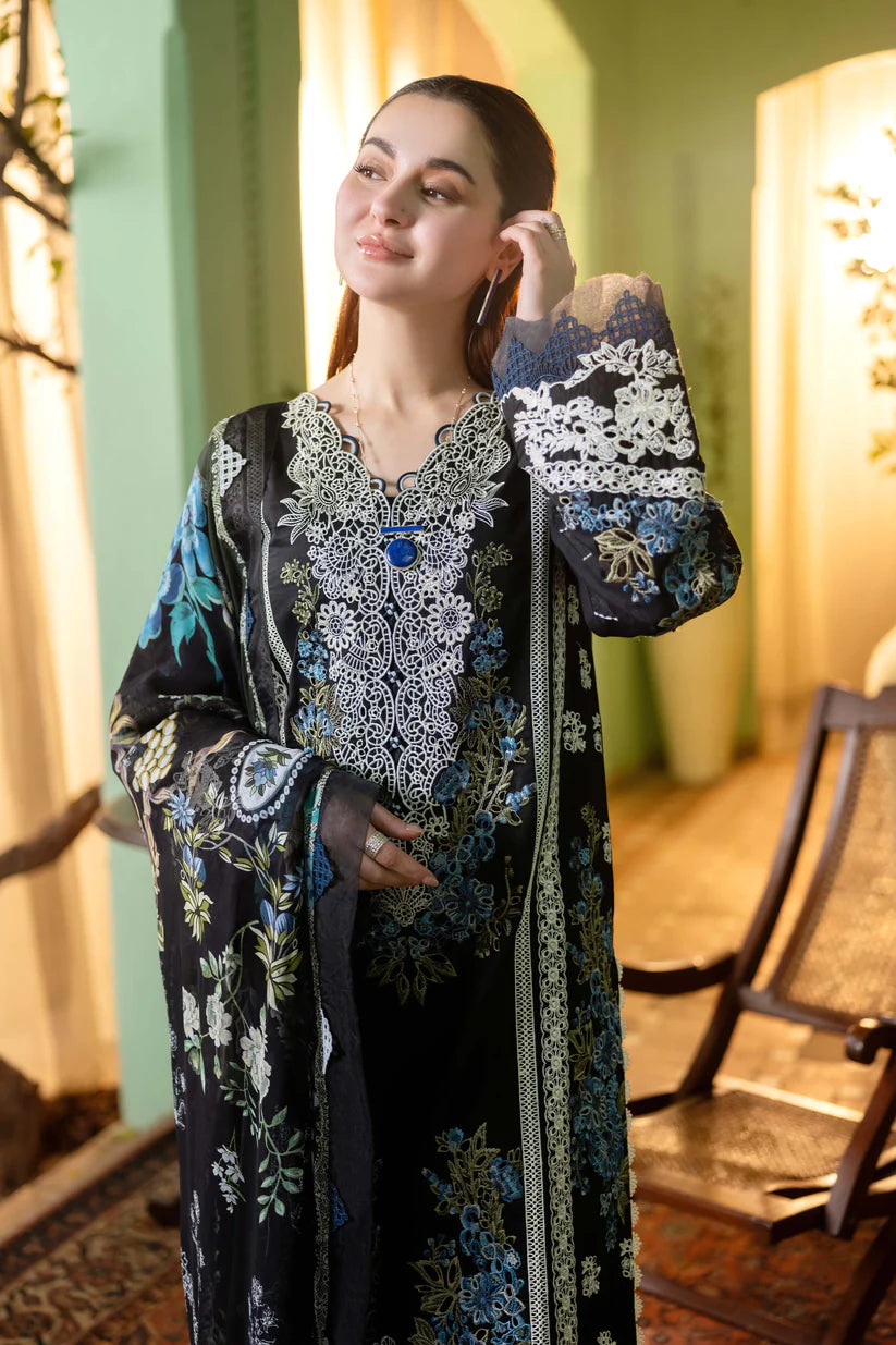 WINTER-3PC DHANAK EMBROIDERED SHIRT WITH COUTRAI PRINTED SHAWL & DHANAK TOUSER-4223