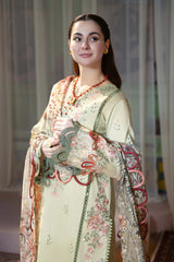 SUMMER- 3PC LAWN EMBROIDERED SHIRT WITH CHIFFON PRINTED DUPATTA AND TROUSER-3792
