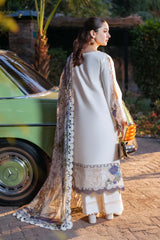 SUMMER- 3PC LAWN EMBROIDERED SHIRT WITH CHIFFON PRINTED DUPATTA AND TROUSER-3821