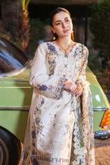 SUMMER- 3PC LAWN EMBROIDERED SHIRT WITH CHIFFON PRINTED DUPATTA AND TROUSER-3821