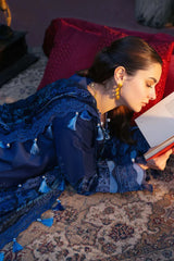 SUMMER-3PC LAWN CHIKANKARI EMBROIDERED SHIRT WITH CHIFFON PRINTED DUPATTA AND TROUSER -4602