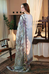 WINTER-3PC DHANAK EMBROIDERED SHIRT WITH COURTRAI PRINTED SHAWL AND TROUSER-4101