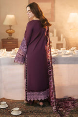 WINTER-3PC DHANAK SEQUENCE EMBROIDERED SHIRT WITH DHANAK EMBROIDERED SHAWL & DHANAK TOUSER-ADR-4152