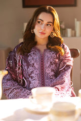WINTER-3PC DHANAK SEQUENCE EMBROIDERED SHIRT WITH DHANAK EMBROIDERED SHAWL & DHANAK TOUSER-ADR-4152