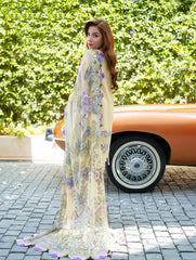 SUMMER-3PC LAWN CHIKANKAARI EMBROIDERED SHIRT WITH CHIFFON PRINT DUPATTA AND TROUSER-4776