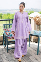 WINTER-2PIECE DHANAK EMBROIDERED SHIRT WITH DHANAK EMB TROUSER-15098