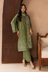 SUMMER-3PC LAWN EMBROIDERED SHIRT WITH MONARK PRINT DUPATTA AND EMB TROUSER-3700