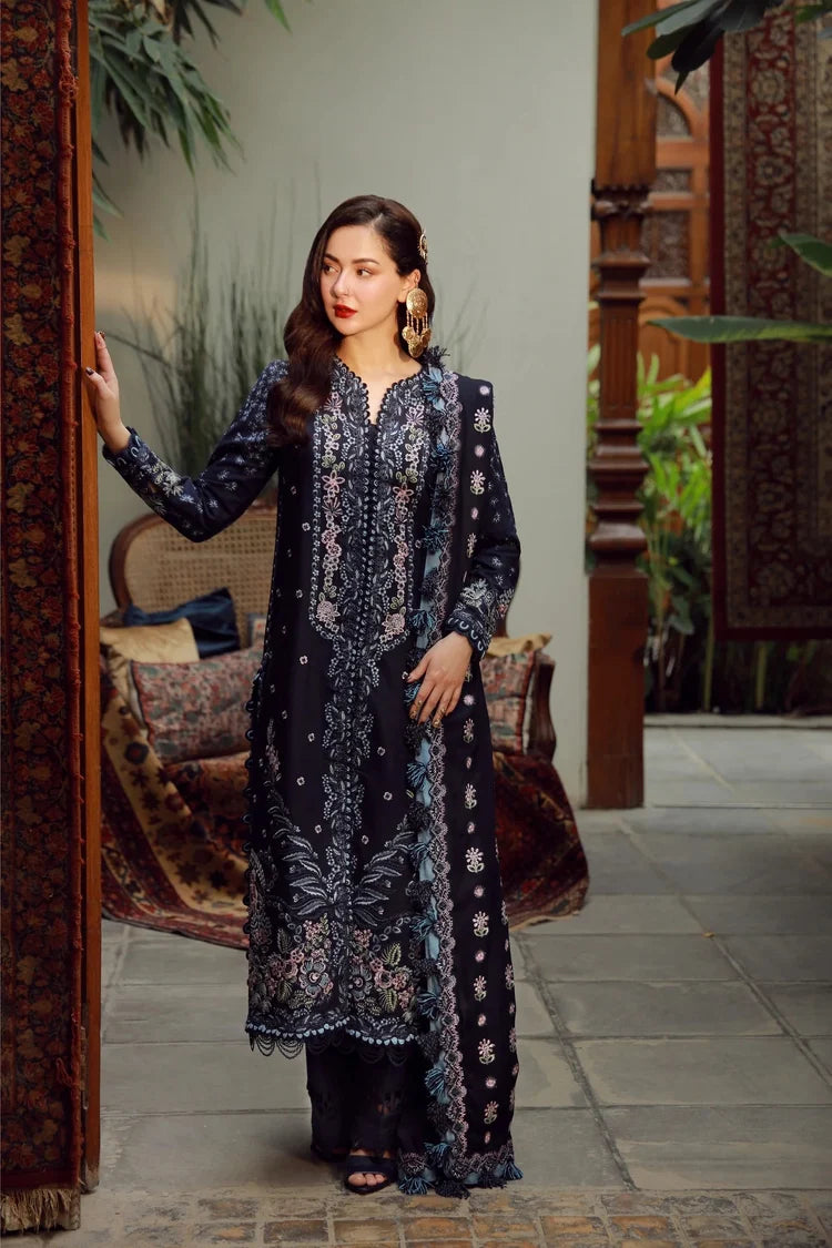 WINTER-3PC DHANAK EMBROIDERED SHIRT WITH DHANAK EMBROIDERED SHAWL AND TROUSER-5041