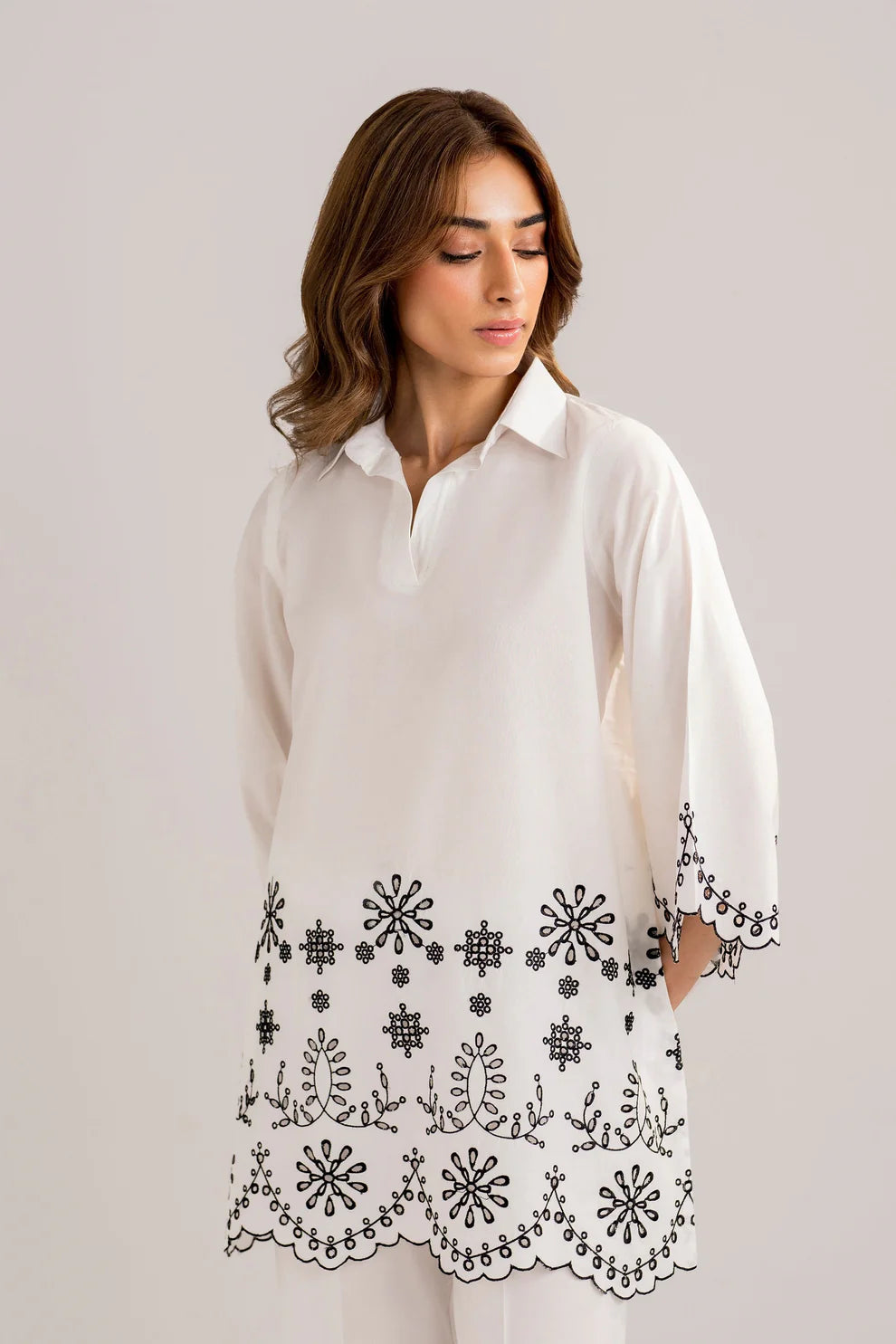 WINTER-2PC DHANAK EMBROIDERED SHIRT WITH DHANAK EMBROIDERED TROUSER -3303