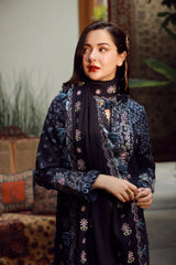 WINTER-3PC DHANAK EMBROIDERED SHIRT WITH DHANAK EMBROIDERED SHAWL AND TROUSER-5041