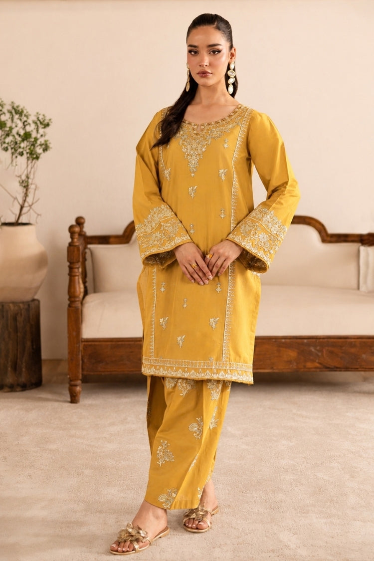 WINTER-2PIECE DHANAK EMBROIDERED SHIRT WITH DHANAK EMB TROUSER-15056