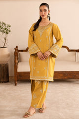 WINTER-2PIECE DHANAK EMBROIDERED SHIRT WITH DHANAK EMB TROUSER-15056