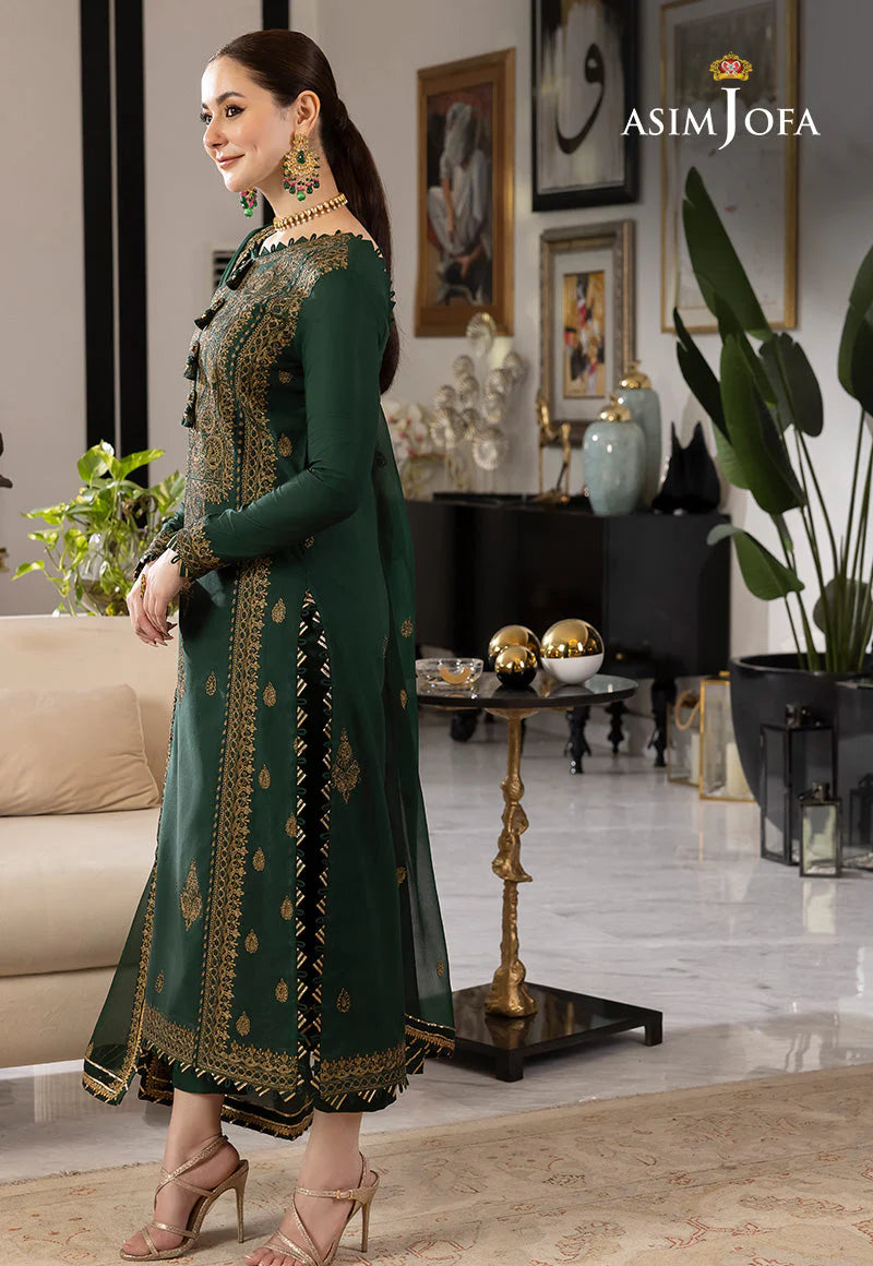 WINTER-3PC DHANAK SEQUIN EMBROIDRED SHIRT WITH CHIFFON EMBROIDRED DUPATTA AND TROUSER-4139