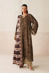 WINTER-3PC KHADDAR PRINTED SHIRT WITH KHADDAR PRINTED DUPATTA AND PRINT TROUSER-2663