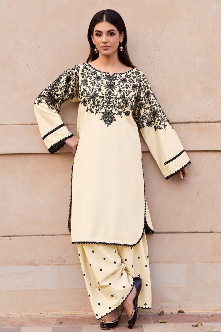 WINTER-2PIECE DHANAK EMBROIDERED SHIRT WITH DHANAK EMB TROUSER-15123