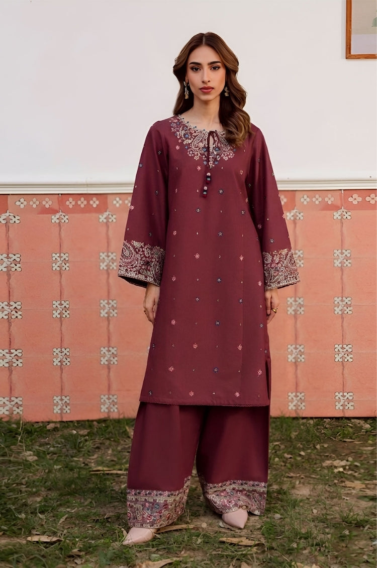SUMMER-2PC LAWN EMBROIDERED SHIRT WITH TROUSER-136