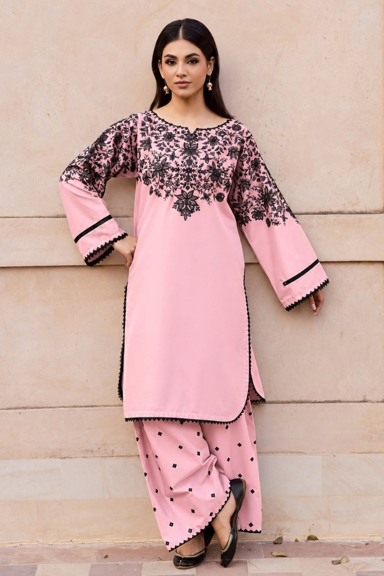 WINTER-2PIECE DHANAK EMBROIDERED SHIRT WITH DHANAK EMB TROUSER-15124