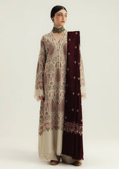 WINTER-3PC KHADDAR EMBROIDERED SHIRT WITH DHANAK EMBROIDERED SHAWL AND TROUSER-4396