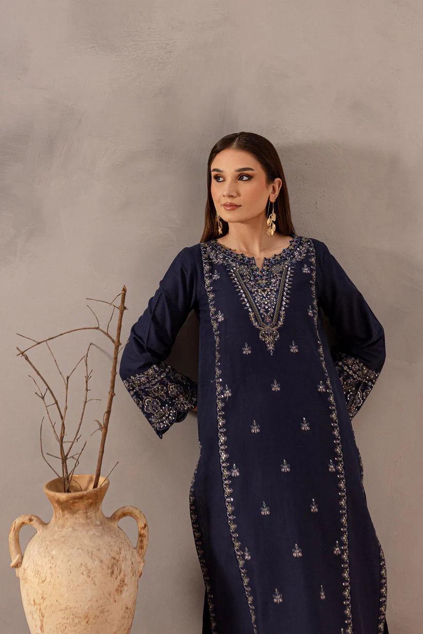 SUMMER-2PC SEQUIN LAWN EMBROIDERED SHIRT WITH SEQUIN LAWN EMBROIDERED TROUSER-3475