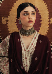 WINTER-3PC KHADDAR EMBROIDERED SHIRT WITH DHANAK EMBROIDERED SHAWL AND TROUSER-4396