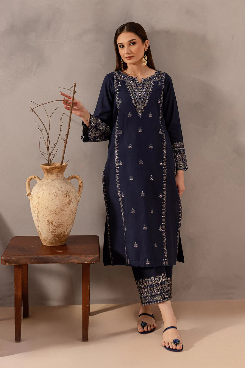 SUMMER-2PC SEQUIN LAWN EMBROIDERED SHIRT WITH SEQUIN LAWN EMBROIDERED TROUSER-3475