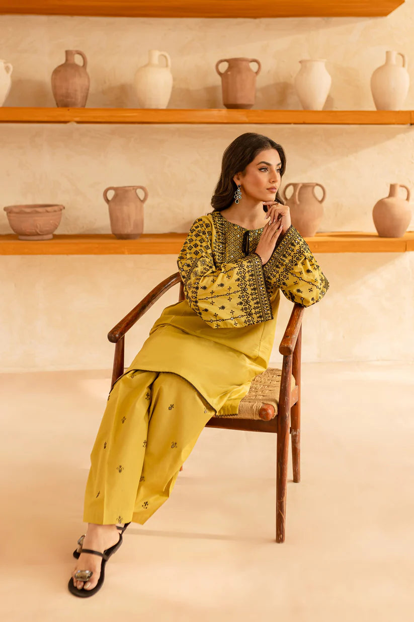 SUMMER-2PC SEQUIN LAWN EMBROIDERED SHIRT WITH SEQUIN LAWN EMBROIDERED TROUSER-3480