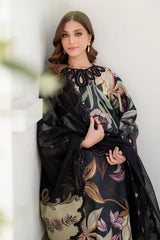 BAROQUE-3PC KHADDAR PRINTED EMB SHIRT WITH KHADDAR PRINTED EMB DUPATTA AND PRINTED TROUSER-2624