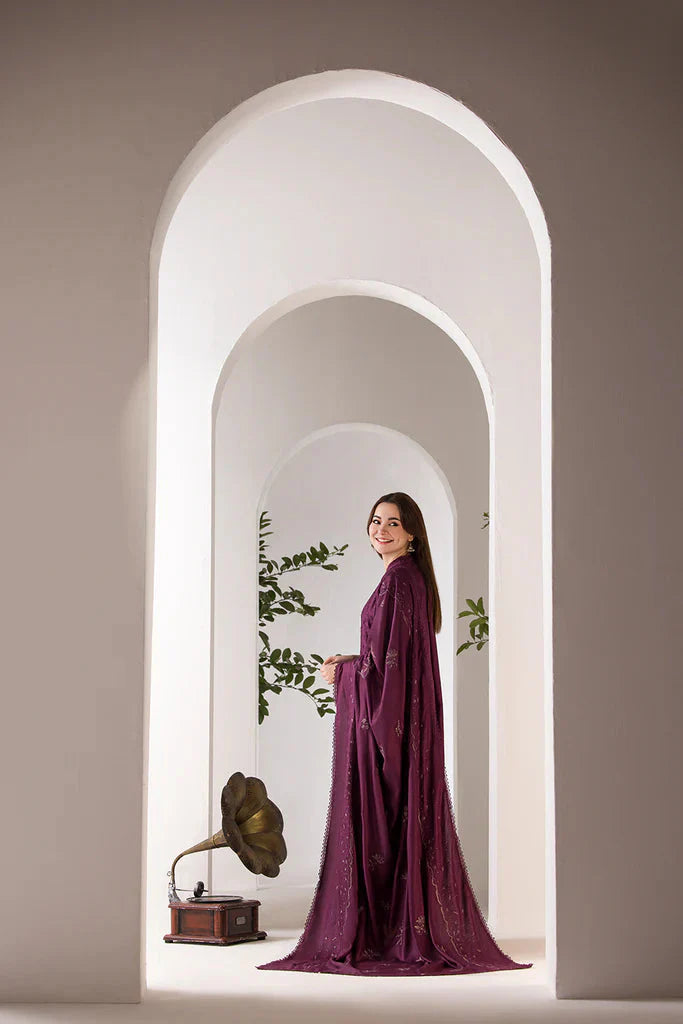 WINTER - 3PC DHANAK EMBROIDERED SHIRT WITH DHANAK EMBROIDERED SHAWL AND TROUSE-4002