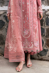 WINTER-3PC DHANAK EMBROIDERED SHIRT WITH DHANAK EMBROIDERED SHAWL AND TROUSER-5052