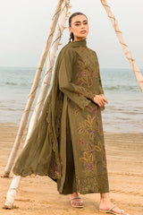 SUMMER-3PC LAWN EMBROIDERED SHIRT WITH CHIFFON EMBROIDERED DUPATTA & TROUSER-4514