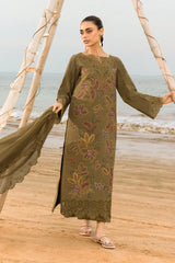 SUMMER-3PC LAWN EMBROIDERED SHIRT WITH CHIFFON EMBROIDERED DUPATTA & TROUSER-4514