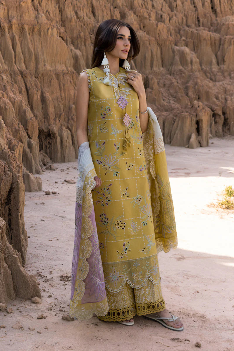 WINTER-3PC DHANAK EMBROIDERED SHIRT WITH KHAADI NET EMB READY TO WEAR DUPATTA & DHANAK TOUSER-4141