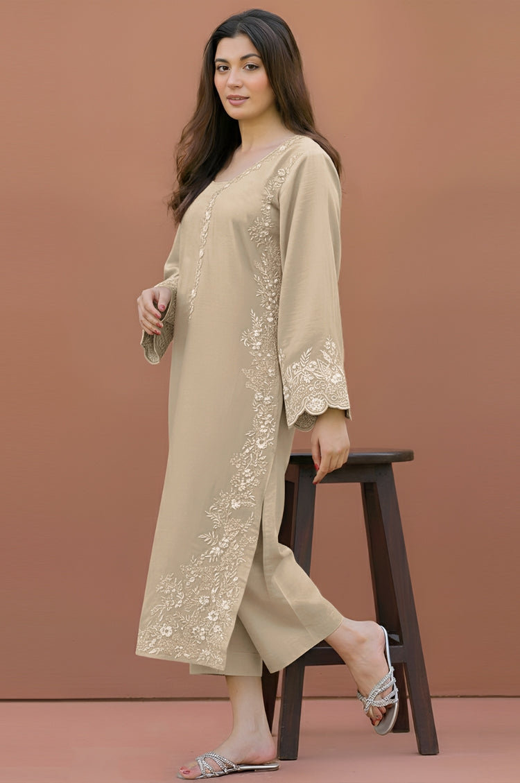 SUMMER-2PC LAWN EMBROIDERED SHIRT WITH TROUSER-1145