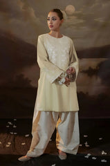 SUMMER-2PC LAWN EMBROIDERED SHIRT WITH LAWN EMBROIDERED TROUSER-1066