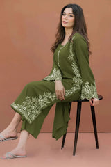SUMMER-2PC LAWN EMBROIDERED SHIRT WITH LAWN TROUSER-1038