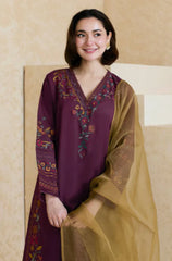 SUMMER- 3PC LAWN EMBROIDERED SHIRT WITH ORGANZA EMBROIDERED DUPATTA AND TROUSER -3826