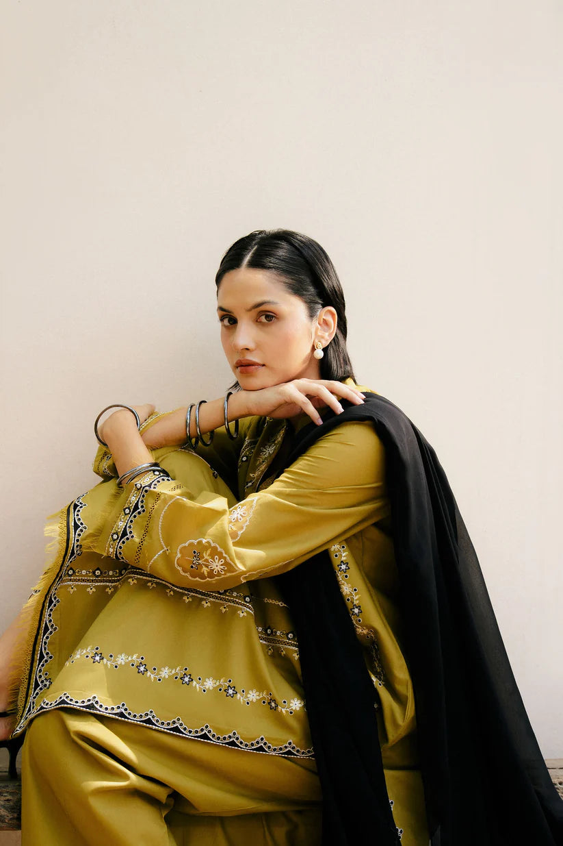 WINTER-3PC DHANAK EMBROIDERED SHIRT WITH DHANAK EMBROIDERED SHAWL & DHANAK TOUSER-4222