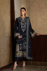 WINTER-3PC DHANAK EMBROIDERED SHIRT WITH DHANAK EMBROIDRED SHAWL & TROUSER -4181
