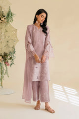 SUMMER-3PC LAWN EMBROIDERED SHIRT WITH KHAADI NET DUPATTA & TROUSER-3779