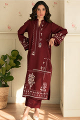 WINTER-2PIECE DHANAK EMBROIDERED SHIRT WITH DHANAK EMB TROUSER-15145